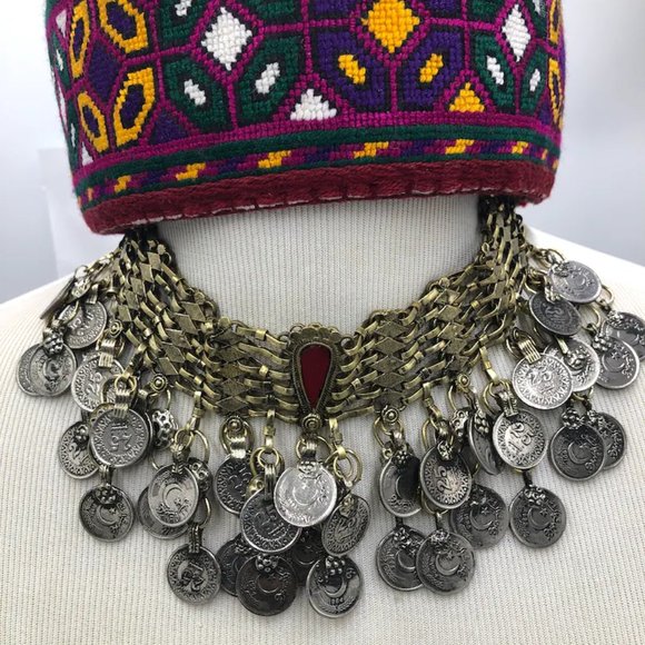 Wholesale Coins Necklaces, Afghan Vintage Coins Chokers Necklaces, Vintage Bulk - Picture 8 of 15
